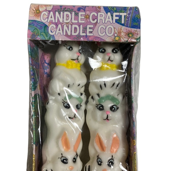 Vintage NIB 1996 Easter Bunny Tapered Candles by Candle Craft Candle Co. - Picture 2 of 9